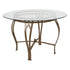 Syracuse 45'' Round Glass Dining Table with Bowed Out Metal Frame