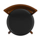 Black Vinyl/Antique Oak Frame |#| 30inch Open Back Wooden Swivel Stool - Padded Seat-Antique Oak/Black Faux Leather