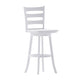 White Wash |#| Commercial Antique White Wash Wood Ladderback Swivel Bar Stool with Footrest