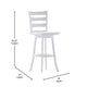 White Wash |#| Commercial Antique White Wash Wood Ladderback Swivel Bar Stool with Footrest