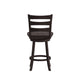 Gray Wash Walnut |#| Commercial Gray Wash Walnut Wood Ladderback Swivel Counter Stool with Footrest