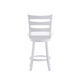 White Wash |#| Commercial Antique White Wash Wood Ladderback Swivel Counter Stool with Footrest