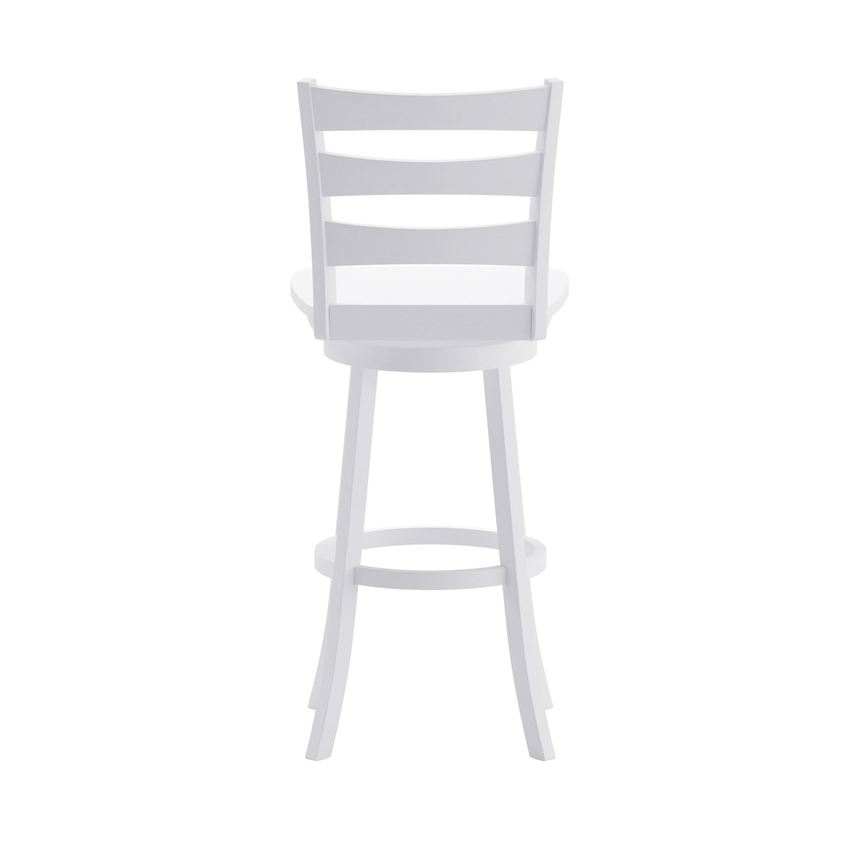 White Wash |#| Commercial Antique White Wash Wood Ladderback Swivel Bar Stool with Footrest