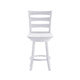 White Wash |#| Commercial Antique White Wash Wood Ladderback Swivel Counter Stool with Footrest