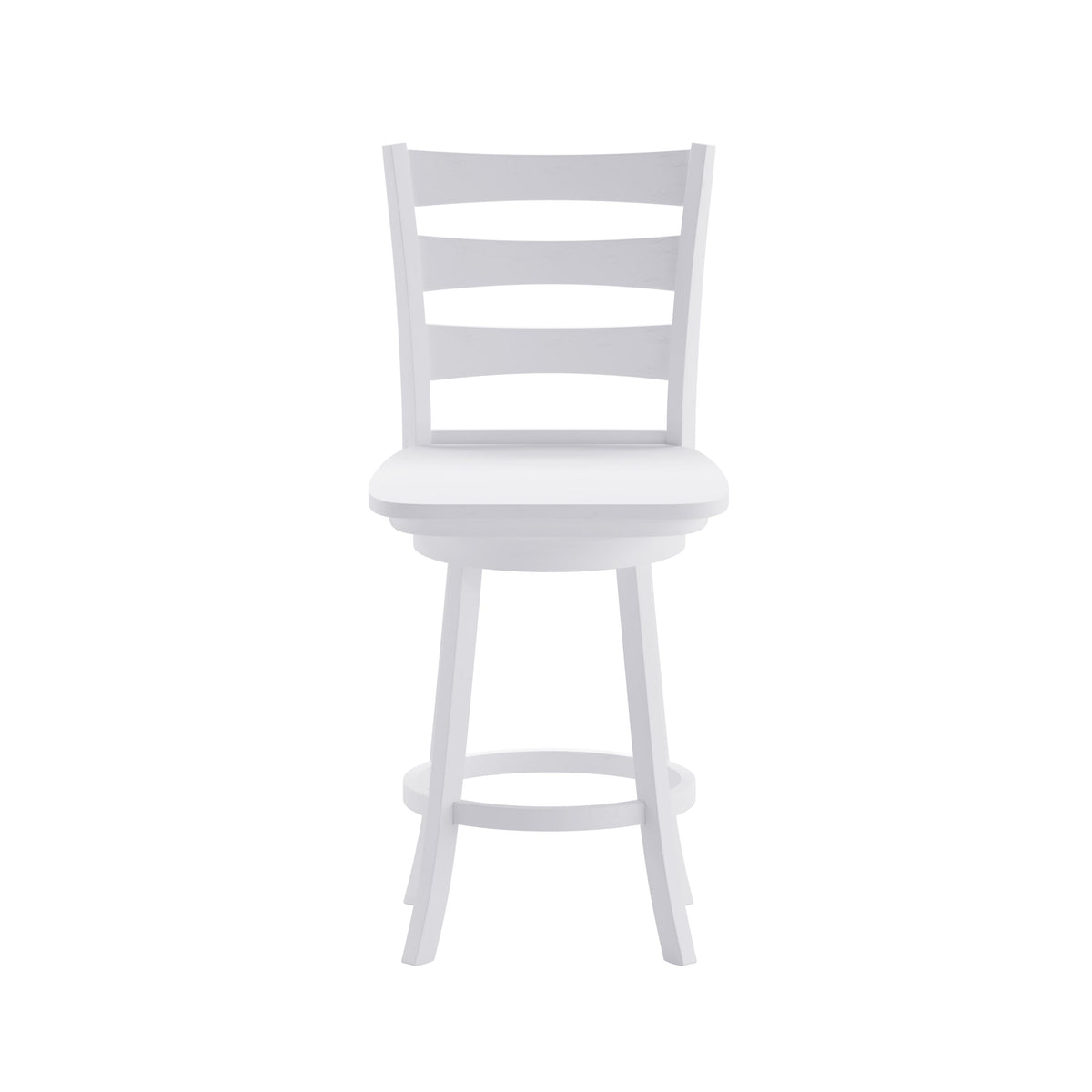 White Wash |#| Commercial Antique White Wash Wood Ladderback Swivel Counter Stool with Footrest