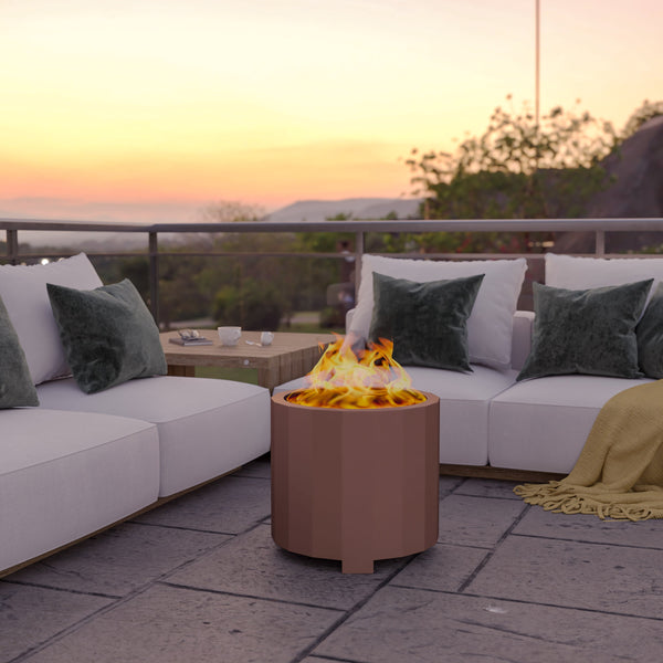 Bronze |#| Commercial Grade 19.5inch Outdoor Smokeless Wood Burning Fire Pit - Bronze