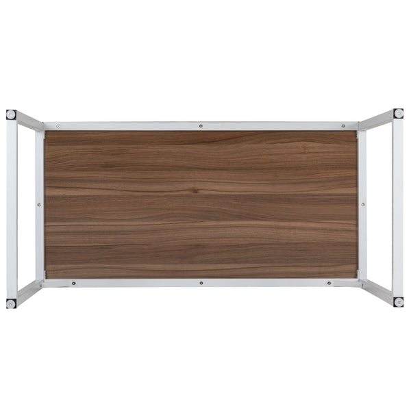 Walnut Top/White Frame |#| Industrial Modern Desk-47inchL Commercial Grade Home Office Desk-Walnut/White
