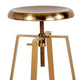 Gold |#| Industrial Style Barstool with Swivel Lift Adjustable Height Seat in Gold Finish
