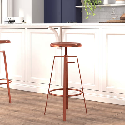 Toledo Industrial Style Barstool with Swivel Lift Adjustable Height Seat - View 2