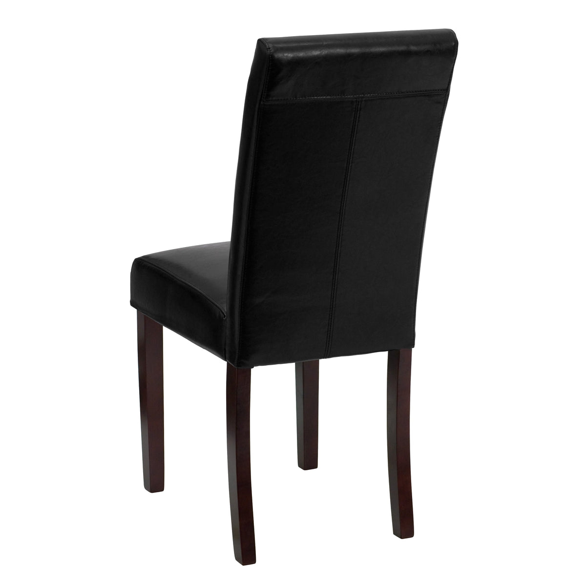 Black |#| Black LeatherSoft Parsons Chair with Solid Hardwood Frame Construction