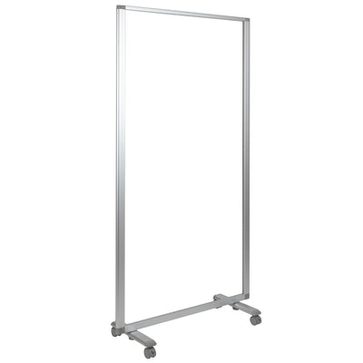 Transparent Acrylic Mobile Partition with Lockable Casters - View 1