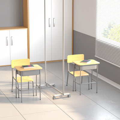 Transparent Acrylic Mobile Partition with Lockable Casters - View 2