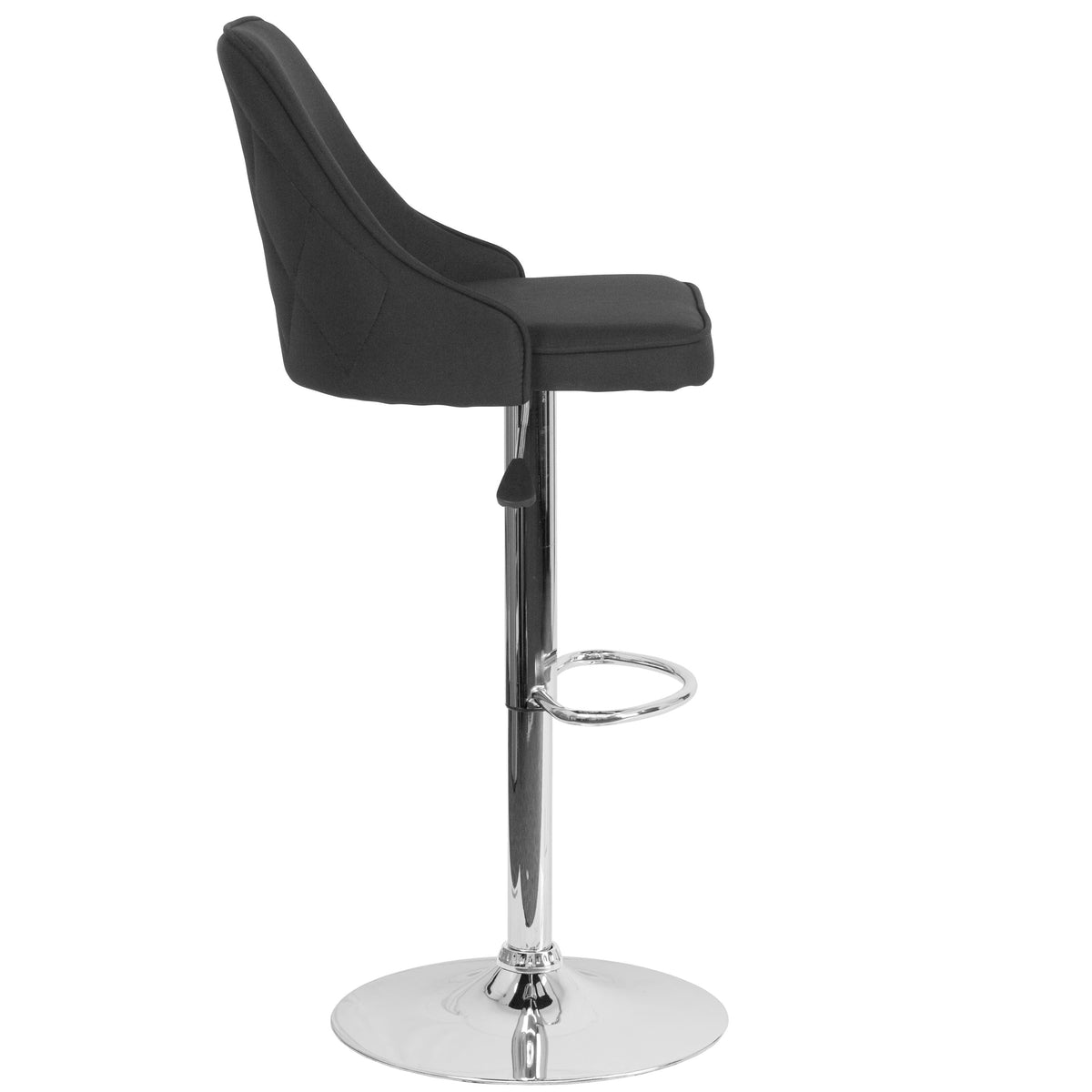 Black Fabric |#| Contemporary Adjustable Height Barstool in Black Fabric - Kitchen Furniture