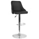 Black LeatherSoft |#| Contemporary Adjustable Height Barstool in Black LeatherSoft - Kitchen Furniture