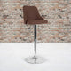 Brown Fabric |#| Contemporary Adjustable Height Barstool in Brown Fabric - Kitchen Furniture