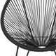 Black |#| Black Papasan Oval Woven Basket Bungee Lounge Chair - Indoor/Outdoor Furniture