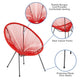 Red |#| Red Papasan Oval Woven Basket Bungee Lounge Chair - Indoor/Outdoor Furniture