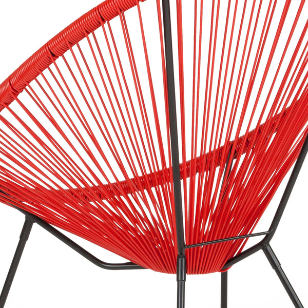 Red |#| Red Papasan Oval Woven Basket Bungee Lounge Chair - Indoor/Outdoor Furniture