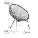 Grey |#| Grey Papasan Oval Woven Basket Bungee Lounge Chair - Indoor/Outdoor Furniture