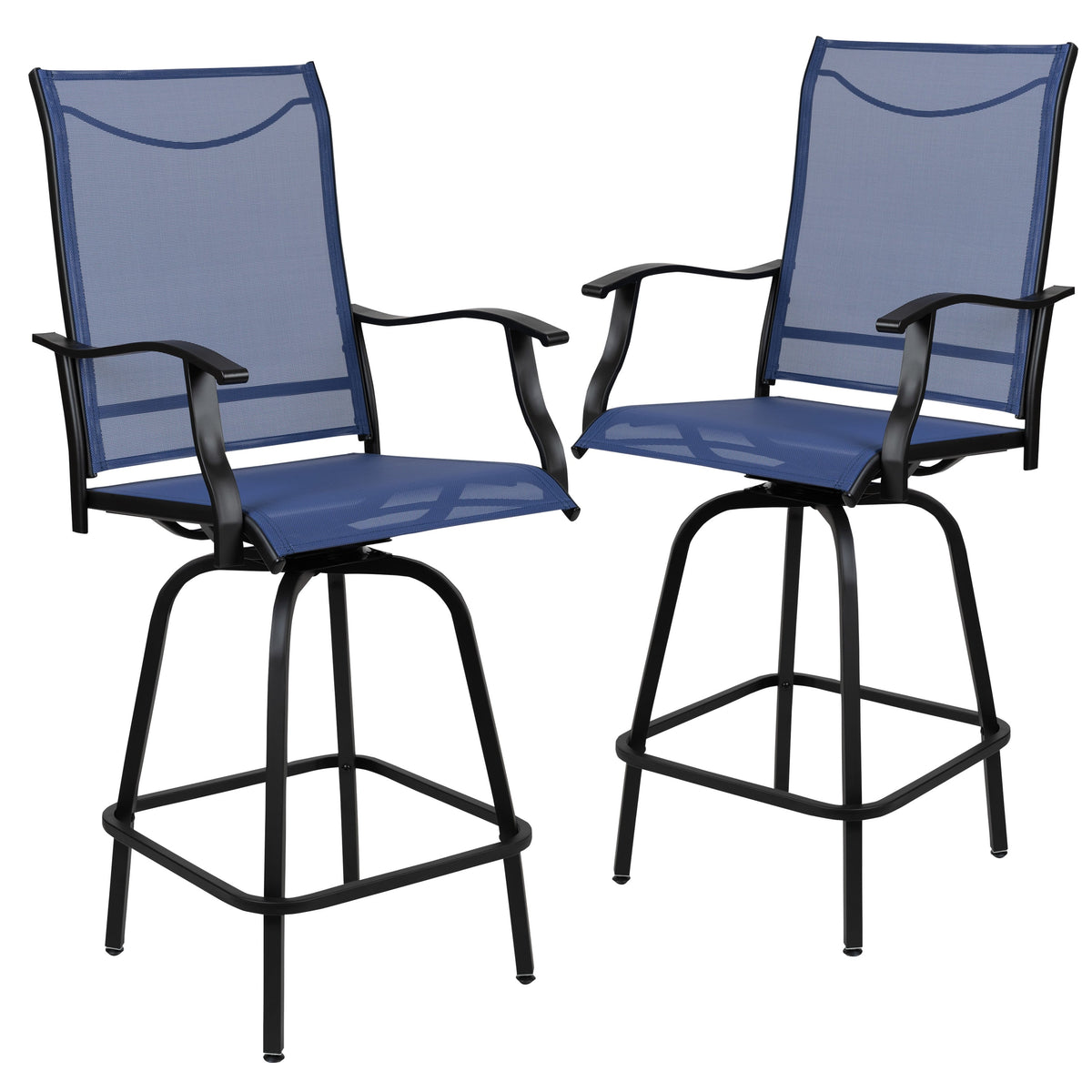 Navy |#| Outdoor Stool - 30 inch Patio Bar Stool / Garden Chair, Navy (Set of 2)