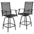 Valerie Patio Bar Height Stools Set of 2, All-Weather Textilene Swivel Patio Stools and Deck Chairs with High Back & Armrests