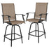 Valerie Patio Bar Height Stools Set of 2, All-Weather Textilene Swivel Patio Stools and Deck Chairs with High Back & Armrests