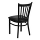 Black Vinyl Seat/Black Metal Frame |#| Black Vertical Back Metal Restaurant Chair - Black Vinyl Seat