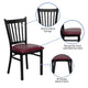 Burgundy Vinyl Seat/Black Metal Frame |#| Black Vertical Back Metal Restaurant Chair - Burgundy Vinyl Seat