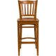 Cherry Wood Seat/Cherry Wood Frame |#| Vertical Slat Back Cherry Wood Restaurant Barstool with Footrest