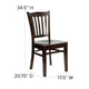 Walnut Wood Seat/Walnut Wood Frame |#| Vertical Slat Back Walnut Wood Restaurant Chair - Hospitality Seating