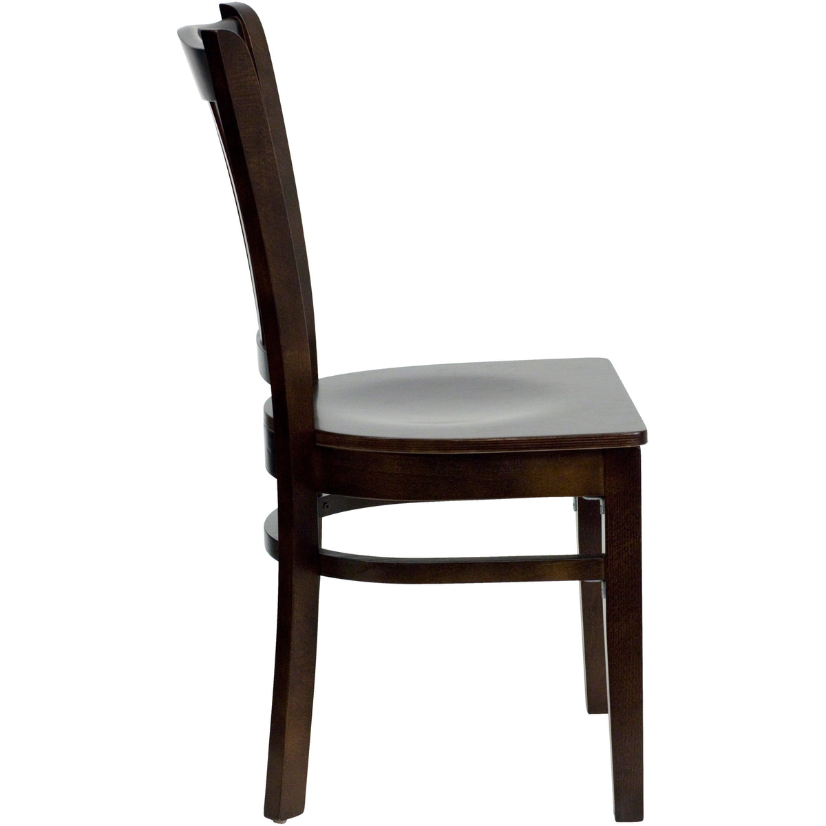 Walnut Wood Seat/Walnut Wood Frame |#| Vertical Slat Back Walnut Wood Restaurant Chair - Hospitality Seating