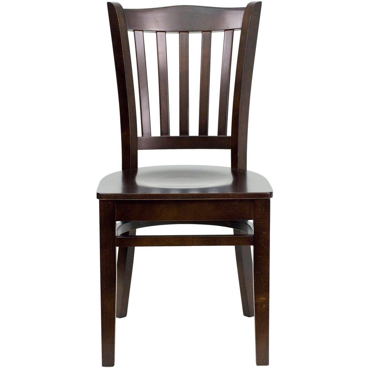 Walnut Wood Seat/Walnut Wood Frame |#| Vertical Slat Back Walnut Wood Restaurant Chair - Hospitality Seating