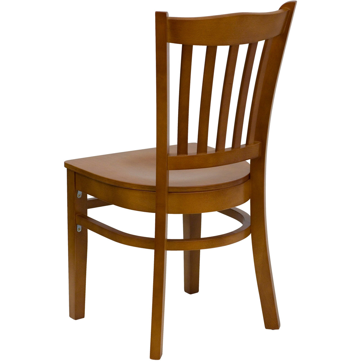 Cherry Wood Seat/Cherry Wood Frame |#| Vertical Slat Back Cherry Wood Restaurant Chair - Hospitality Seating