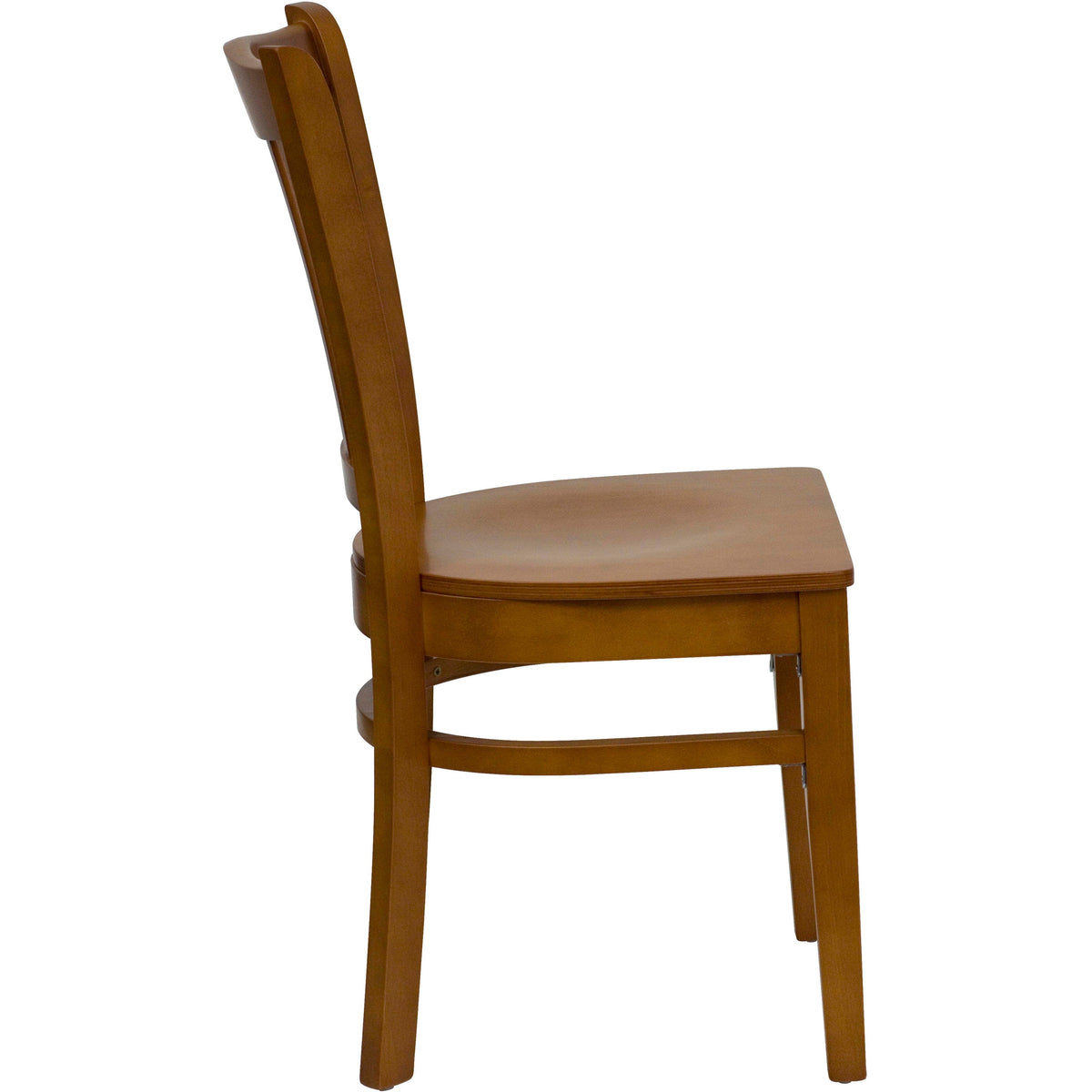 Cherry Wood Seat/Cherry Wood Frame |#| Vertical Slat Back Cherry Wood Restaurant Chair - Hospitality Seating