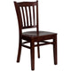 Mahogany Wood Seat/Mahogany Wood Frame |#| Vertical Slat Back Mahogany Wood Restaurant Chair - Hospitality Seating