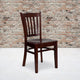 Mahogany Wood Seat/Mahogany Wood Frame |#| Vertical Slat Back Mahogany Wood Restaurant Chair - Hospitality Seating