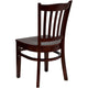 Mahogany Wood Seat/Mahogany Wood Frame |#| Vertical Slat Back Mahogany Wood Restaurant Chair - Hospitality Seating