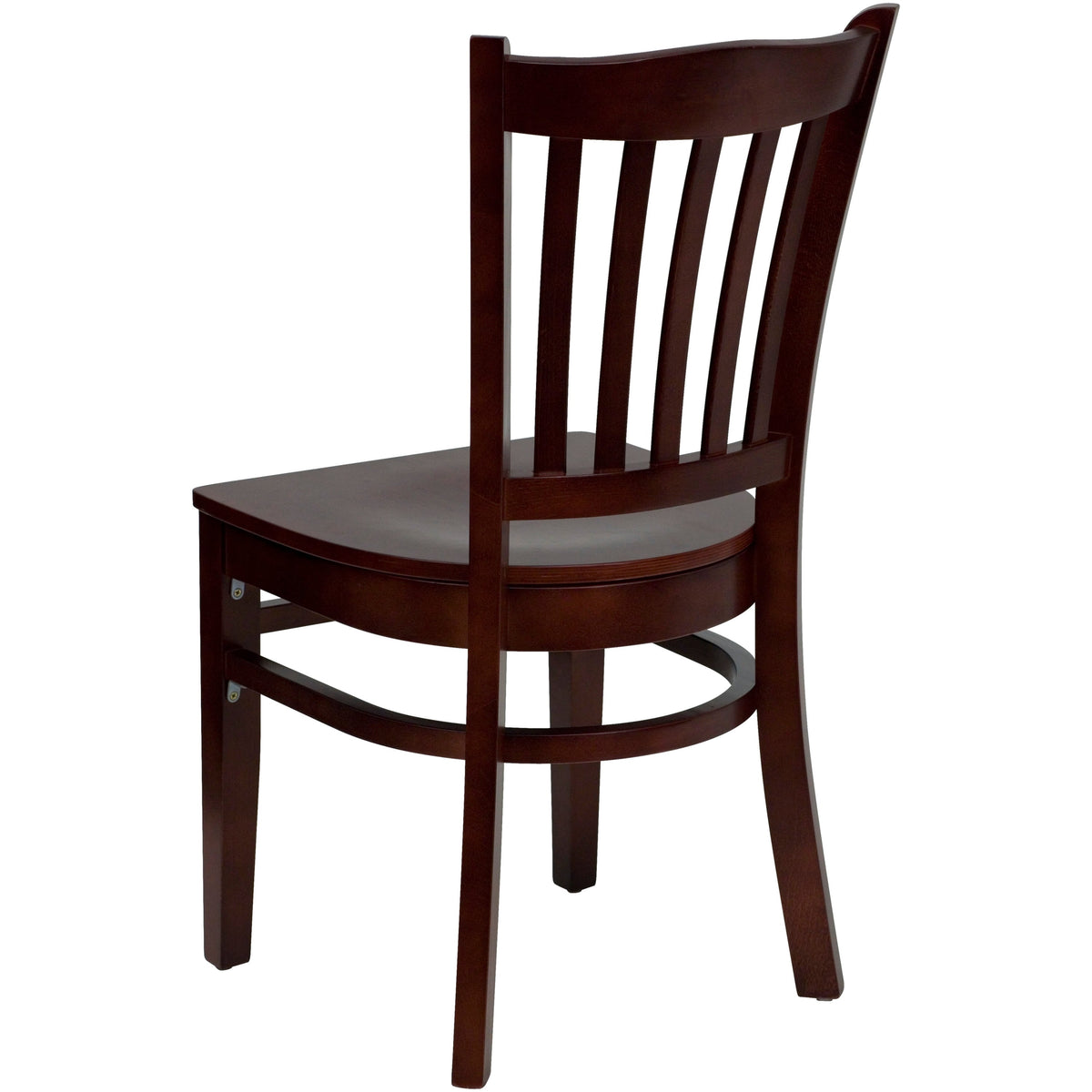 Mahogany Wood Seat/Mahogany Wood Frame |#| Vertical Slat Back Mahogany Wood Restaurant Chair - Hospitality Seating