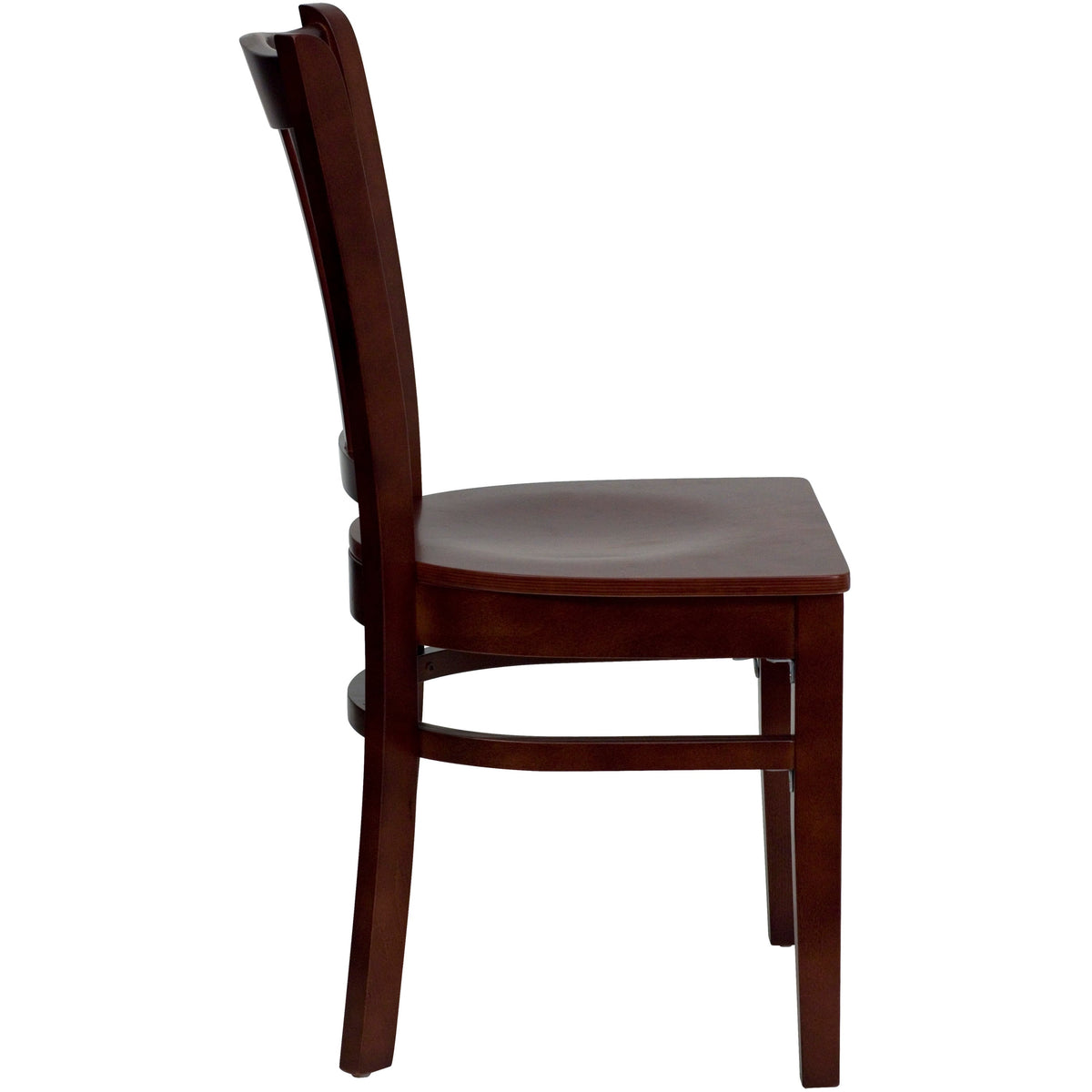 Mahogany Wood Seat/Mahogany Wood Frame |#| Vertical Slat Back Mahogany Wood Restaurant Chair - Hospitality Seating