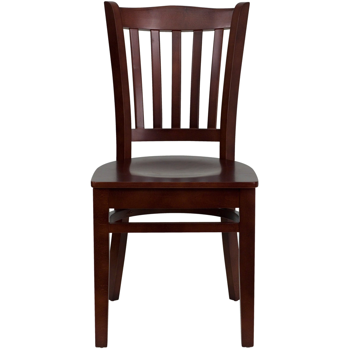 Mahogany Wood Seat/Mahogany Wood Frame |#| Vertical Slat Back Mahogany Wood Restaurant Chair - Hospitality Seating