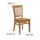 Natural Wood Seat/Natural Wood Frame |#| Vertical Slat Back Natural Wood Restaurant Chair - Hospitality Seating