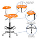 Orange |#| Vibrant Orange and Chrome Drafting Stool with Tractor Seat