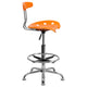 Orange |#| Vibrant Orange and Chrome Drafting Stool with Tractor Seat