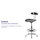 Black |#| Vibrant Black and Chrome Drafting Stool with Tractor Seat