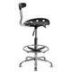 Black |#| Vibrant Black and Chrome Drafting Stool with Tractor Seat