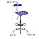 Deep Blue |#| Vibrant Deep Blue and Chrome Drafting Stool with Tractor Seat