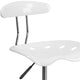 White |#| Vibrant White and Chrome Drafting Stool with Tractor Seat