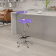 Violet |#| Vibrant Violet and Chrome Drafting Stool with Tractor Seat