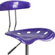 Violet |#| Vibrant Violet and Chrome Drafting Stool with Tractor Seat