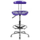 Violet |#| Vibrant Violet and Chrome Drafting Stool with Tractor Seat